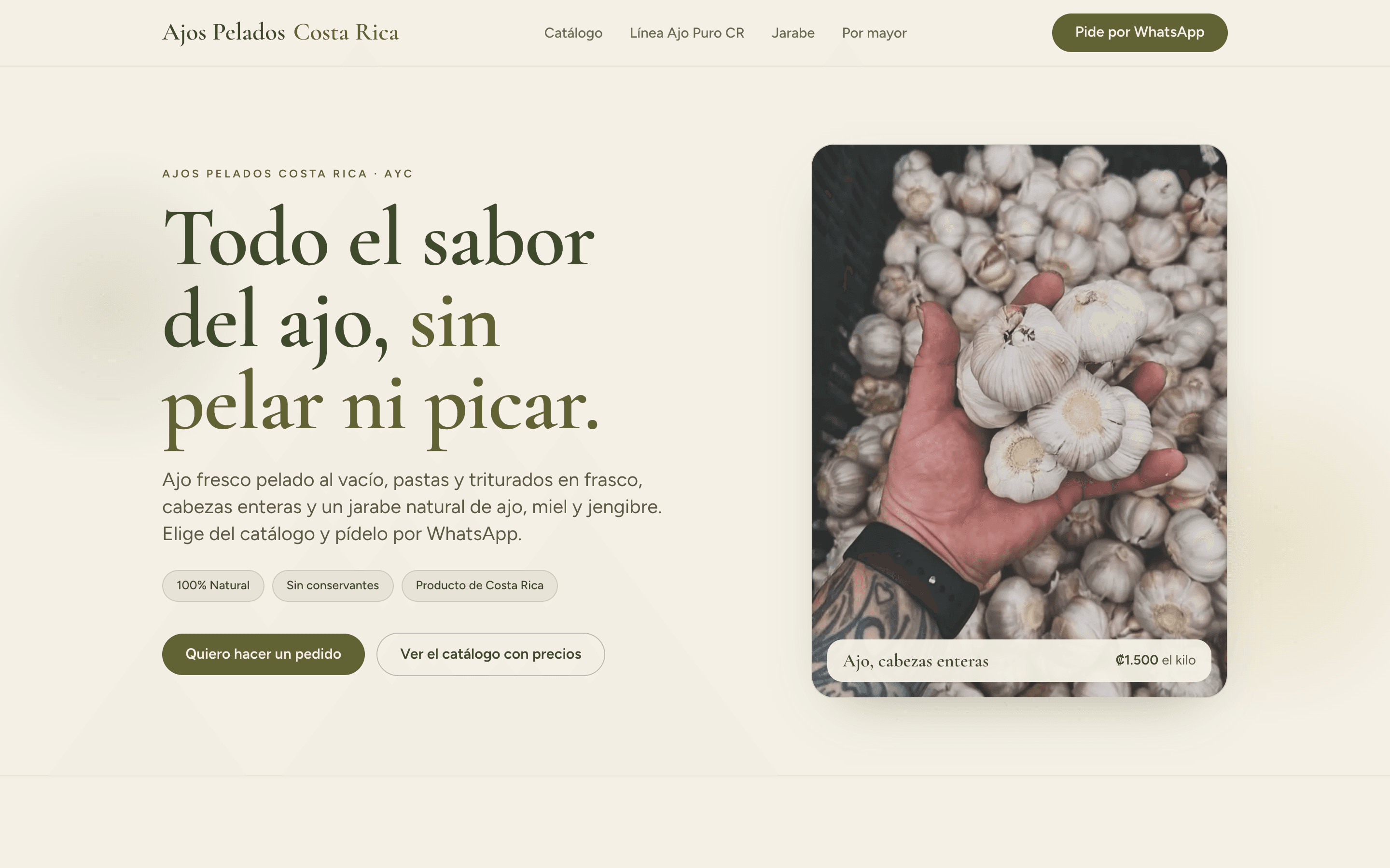 Ajos Pelados Costa Rica